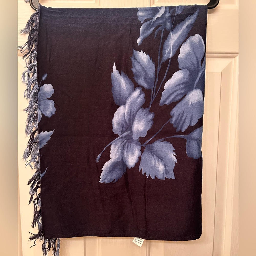 Floral Black and Blue Sarong